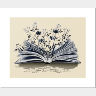 Floral book,Reading books, Book Sticker, bookworm gift for reader,student gift, lover books Posters and Art